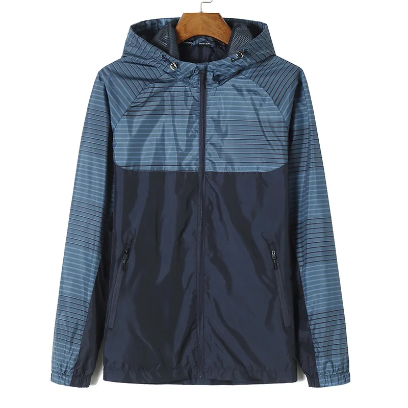 Водонепроницаемая легкая непромокаемая куртка с капюшоном Мужское пальто УФ-защитой 88% chinlon12 % спандекс Высококачественная