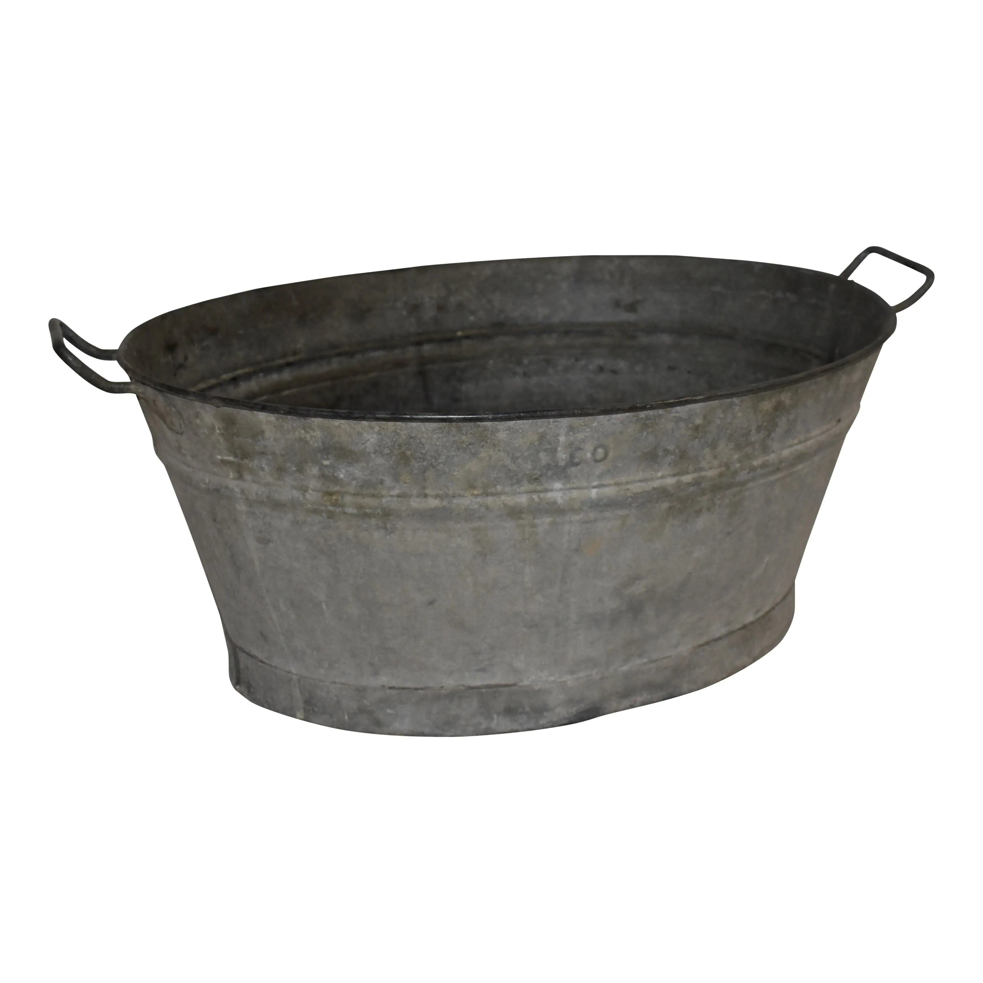 Galvanized Bucket Vintage Handle Tub Metal Distressed Rustic Flower Planter  Wash Tub Stock Photos Pictures & Royalty Free