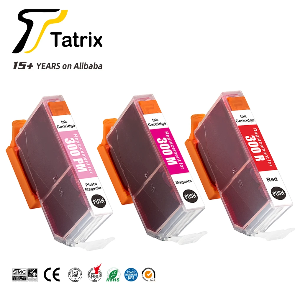 Tatrix PFI PFI-300 PFI300 Premium Color Compatible Printer Inkjet Ink Cartridge for Canon imagePROGRAF PRO-300