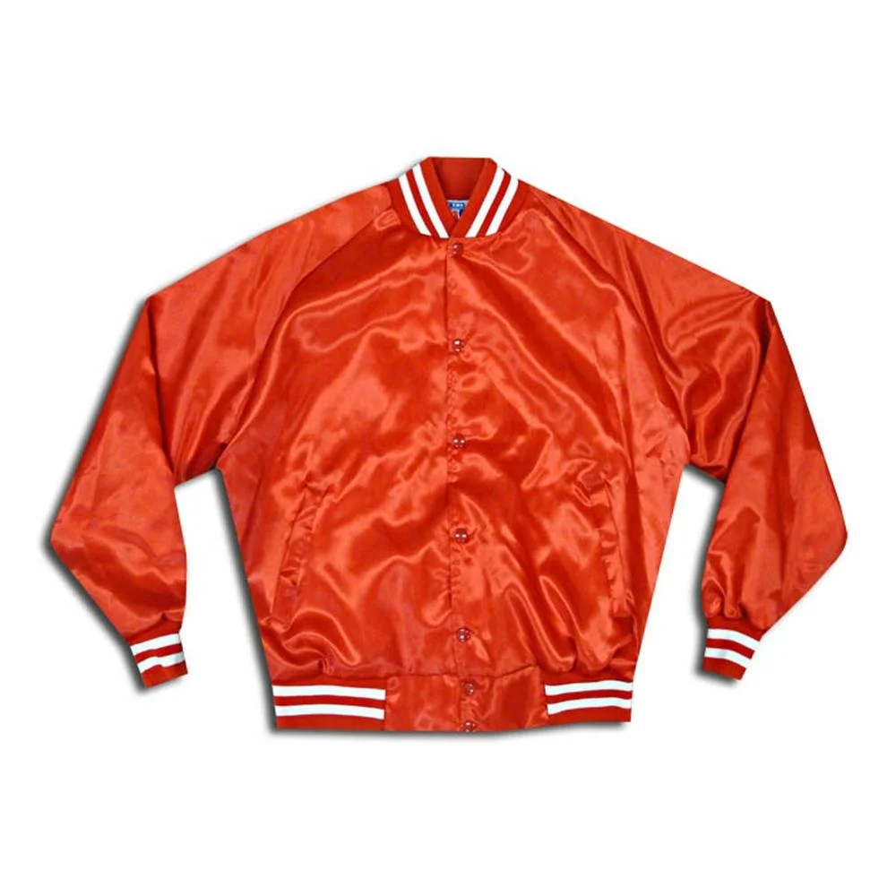 Wholesale Custom Green Satin Varsity Jacket Baseball Varsity Bomber Jacket
