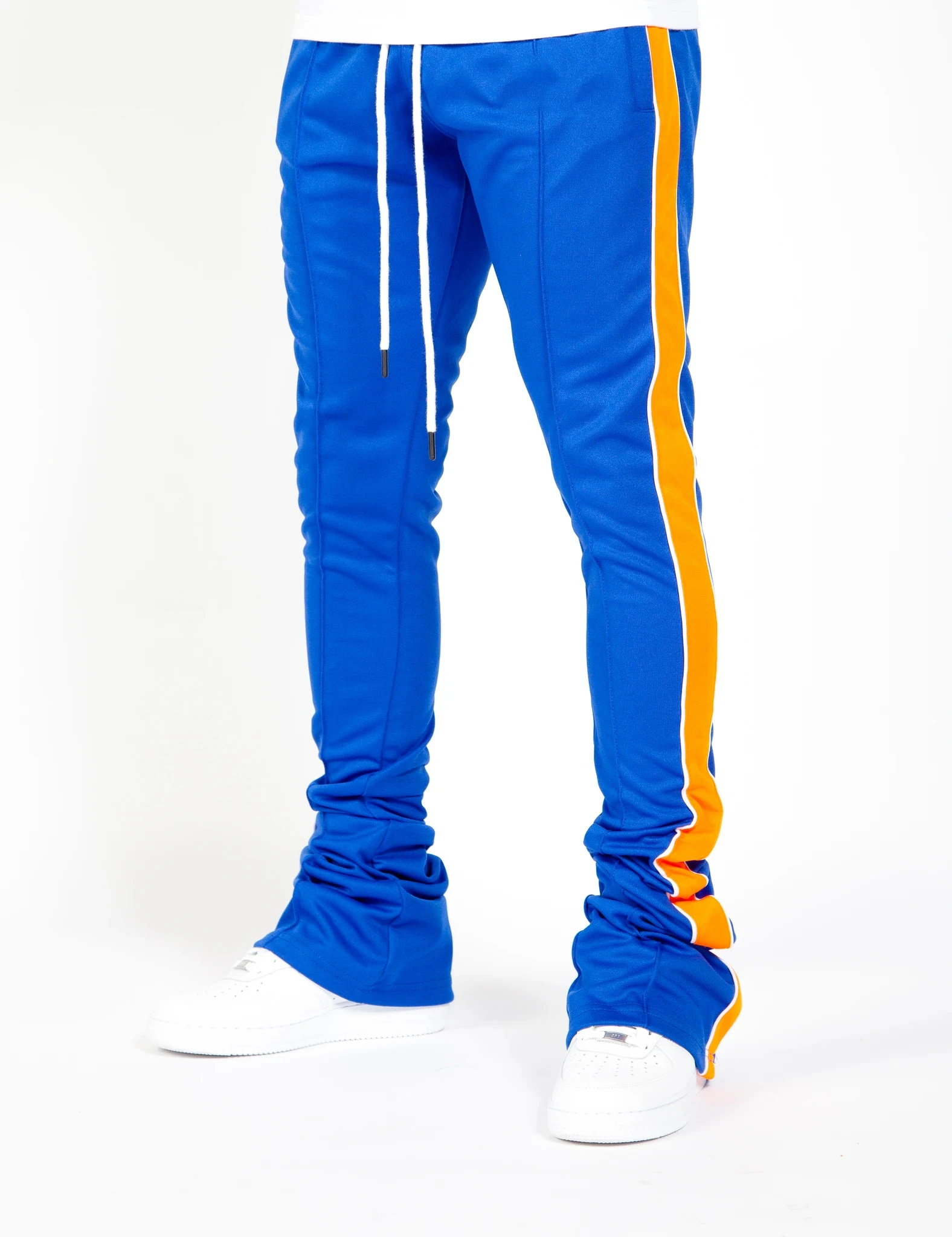 Custom Logo Street Style Elastic Waist Casual Flared Sweatpants Stacked Flare Sweat Pants For Men