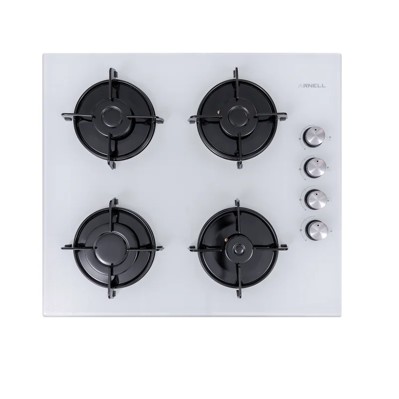 4-Burner Aluminum Gas Cooker Triple Burner LPG/NG CE Safety System 3-Year Warranty Cast Iron Gas Cooktop Built-In Hotels