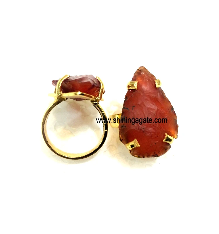 Red Carnelian Arrowhead Finger Rings Wholesale Gemstone Arrowheads Finger Rings Unisex Ethnic Agate IN;7903232 146447 N/A