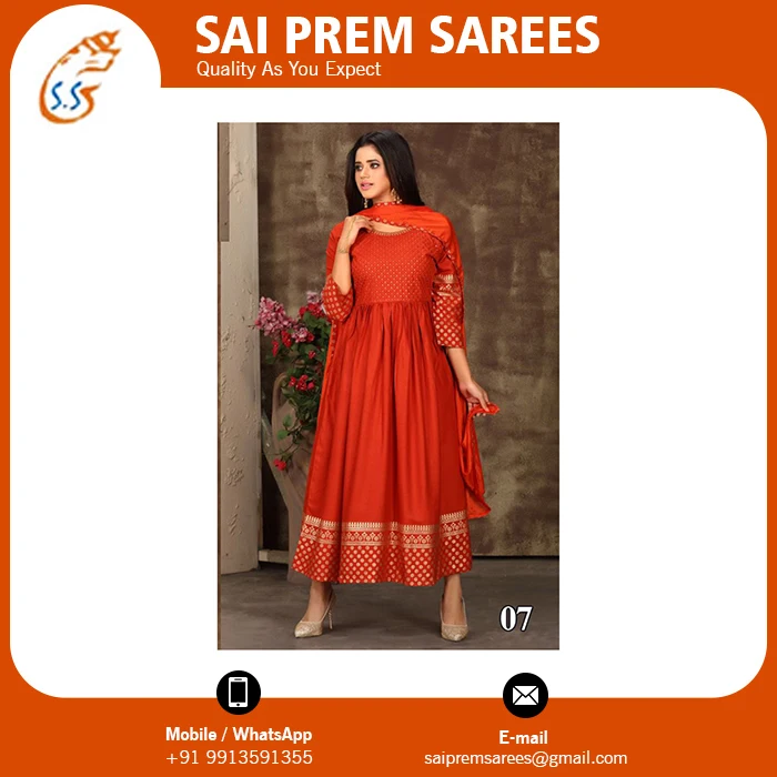 Лучшая Эксклюзивная коллекция длинного платья Reyon с последовательной работой и дупаттой по оптовой цене