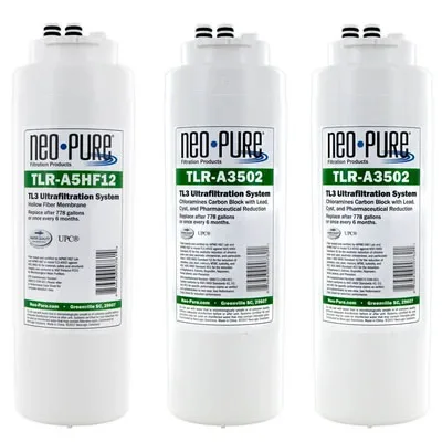 Fresh Water Systems Neo-Pure TL3-A502 Ultrafiltration System - Chrome Faucet Industrial Filtration System Twist Lock Cartridges
