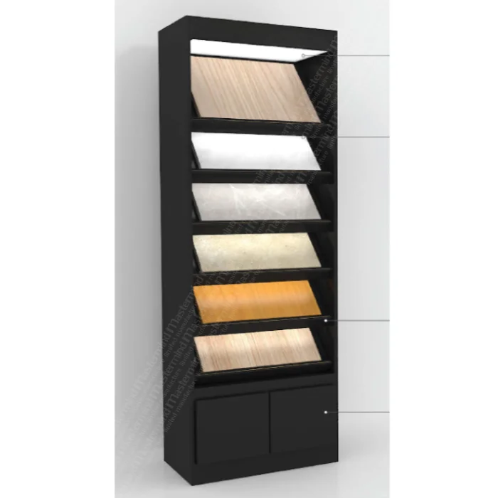 Настраиваемый черный металлический настил раздвижные стеллажи для демонстрации плитки витрина ящик мебель шкаф инструментов офисного выставочного зала