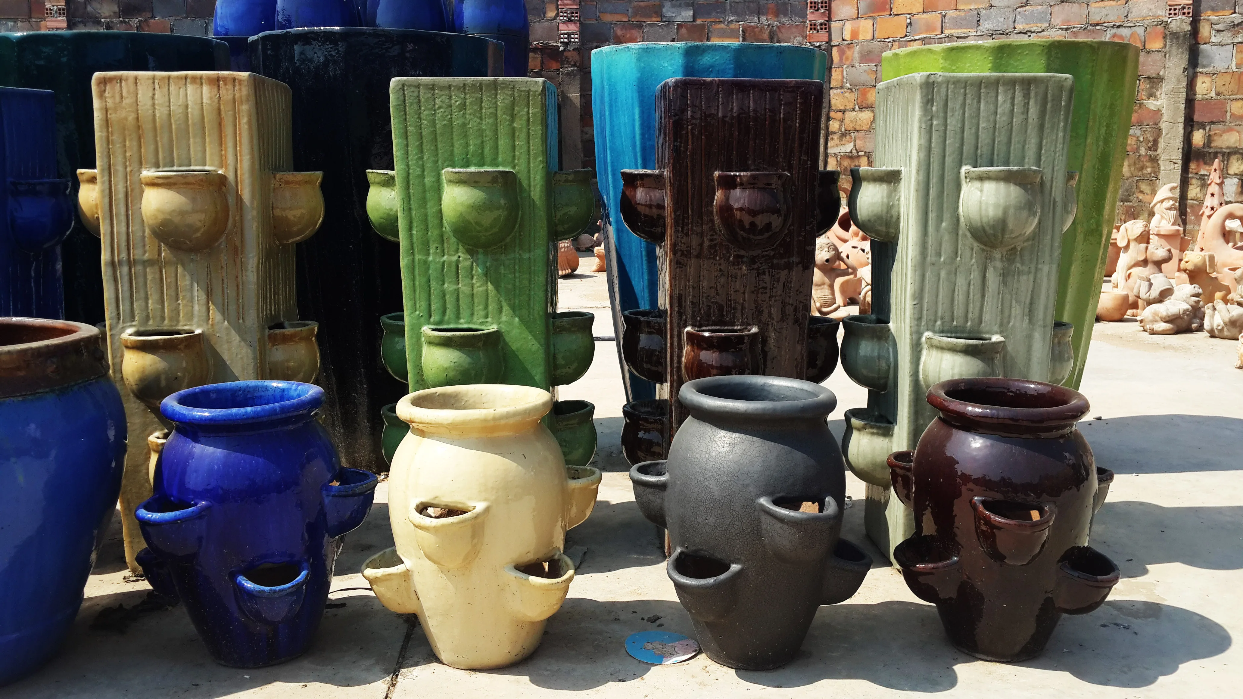 [Hannah]- Strawberry Planter - Vertical Pots Ceramic Garden Large Clay Pottery