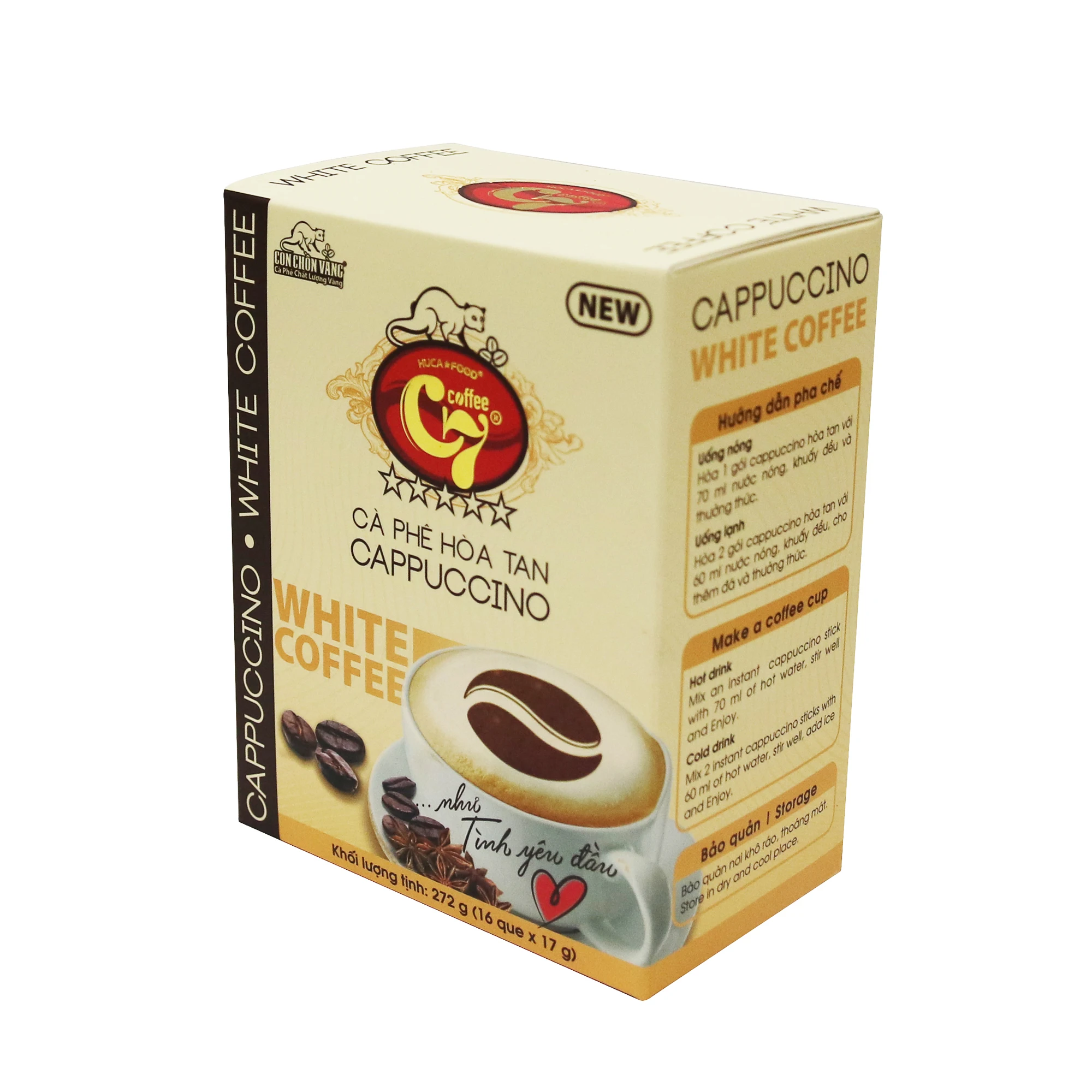 OEM ODM Собственная торговая марка «Golden Weasel» C7 капучино белый кофе 4 в 1 - Creamer оптовая продажа HUCAFOOD