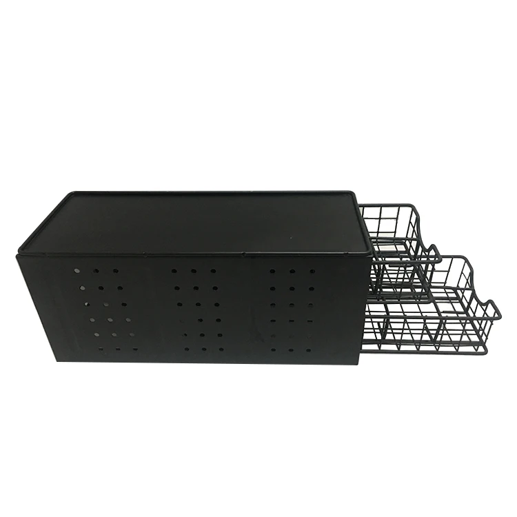 2-tiers stationery metal drawer and coffee holder