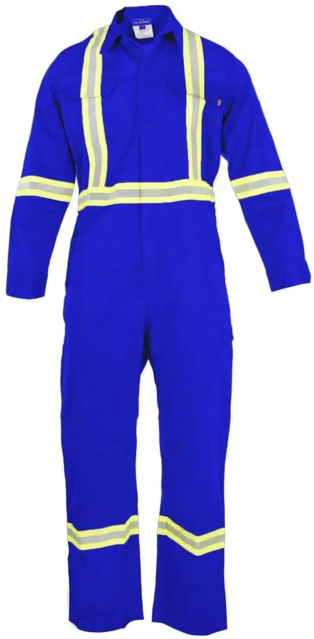 Factory Supply Polyester  Cotton Industrial Construction Reflective Safety Work Suit For Men