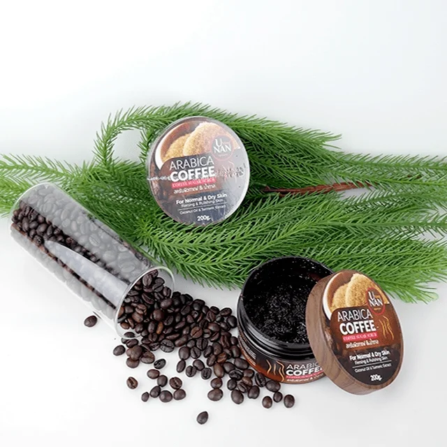 Wholesale OEM Body Scrub Brown Sugar and Coffee, Herbal Body Scrub Thailand Exfoliator 7-20 Days Welcomed Adults Female Saibua