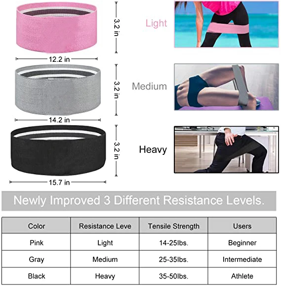 wholesale custom Training Fabric Booty Hip Circle bands Home Fitness Hip Circle Hip Resistance Band