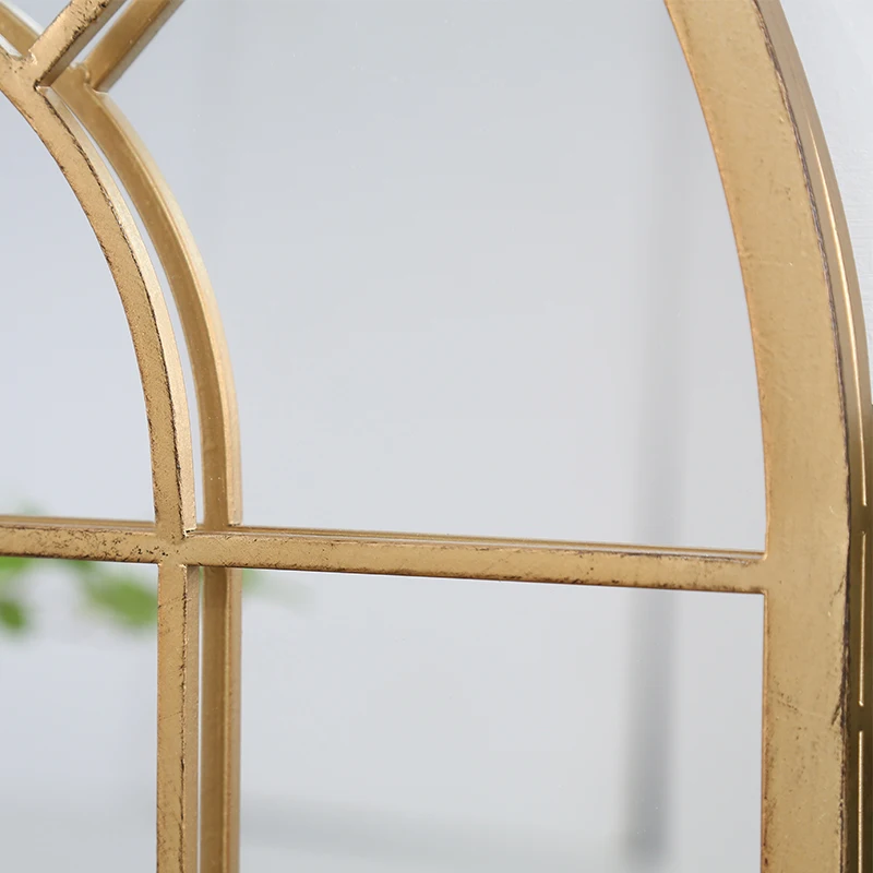 Gold Frame Arch Decorative Modern Dressing Room Wall Full Length Floor Mirror Outdoor Garden Mirror