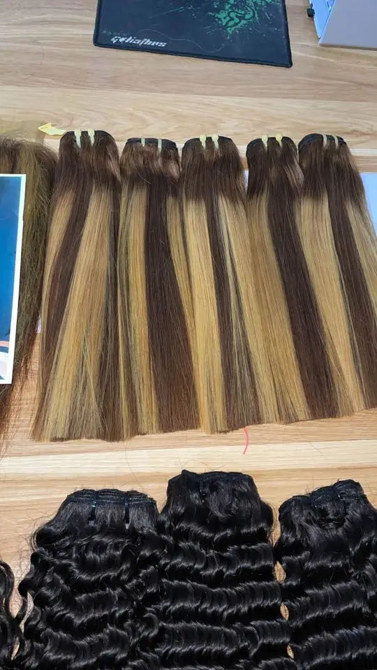 Vietnam Export Products  Human Hair 100% Weft  Super Double Drawn hair color Human Remy Hair Extensions