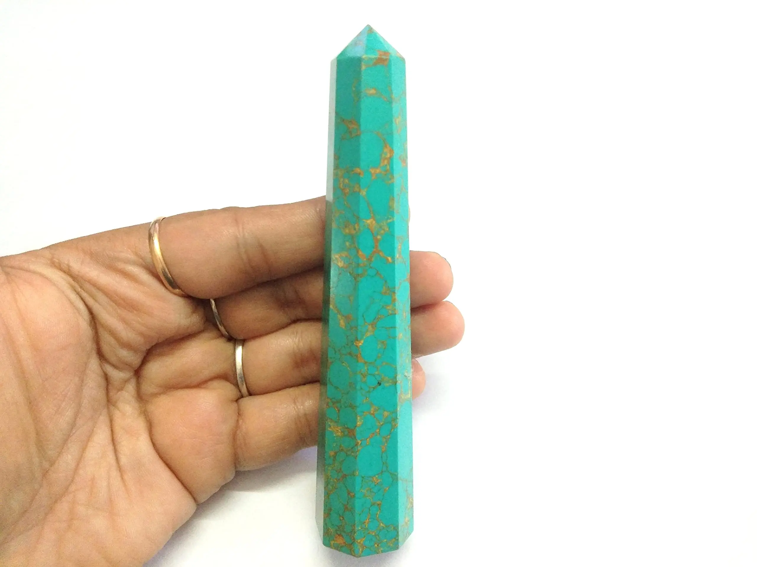 Золотистый обелиск Feroza прибл. 4 дюйма 50-60 г энергетический настоящий драгоценный камень кристалл Jet Международная Хрустальная терапия