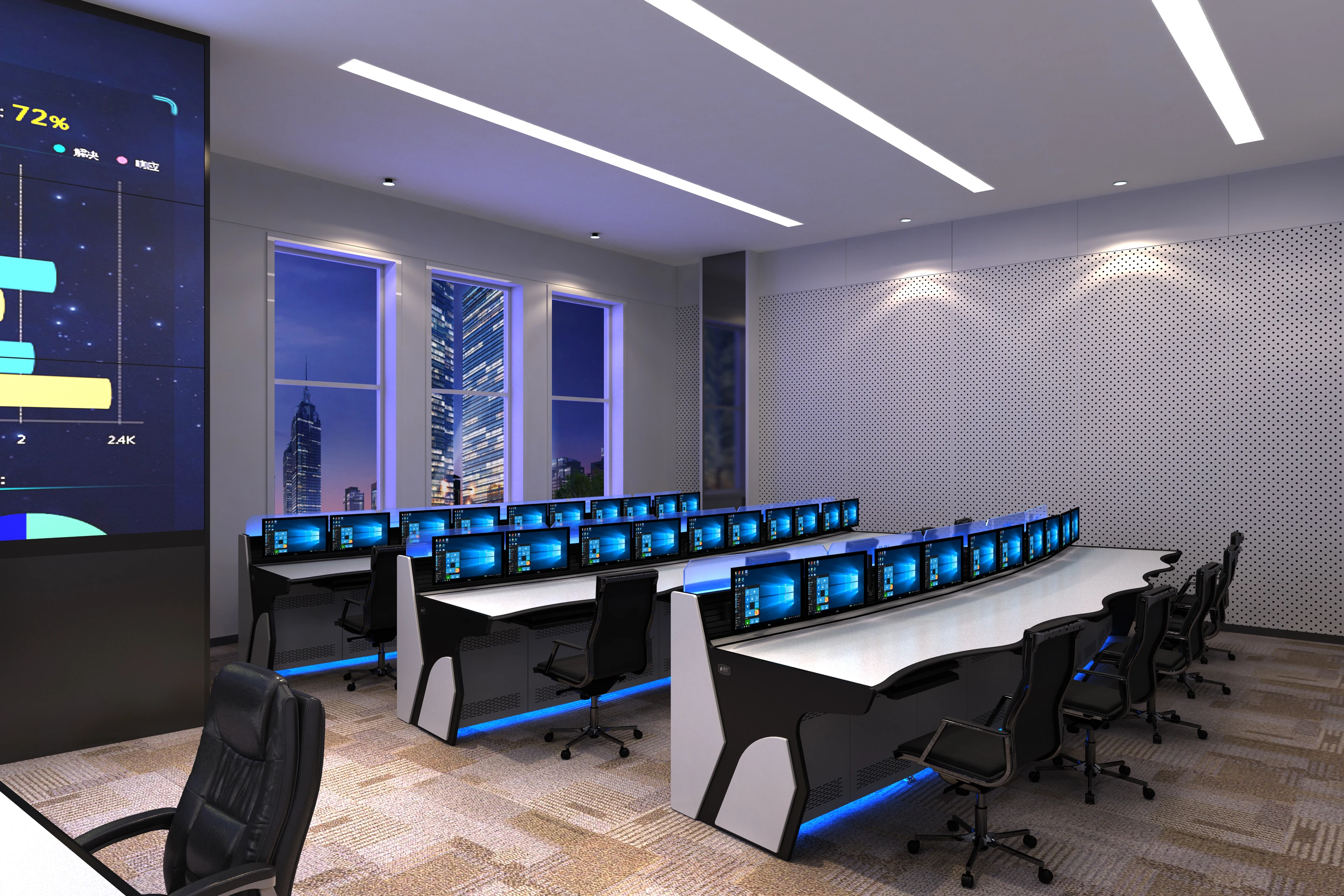 Classroom Double Seat Flip Top Recessed Monitor Computer Desk For Student