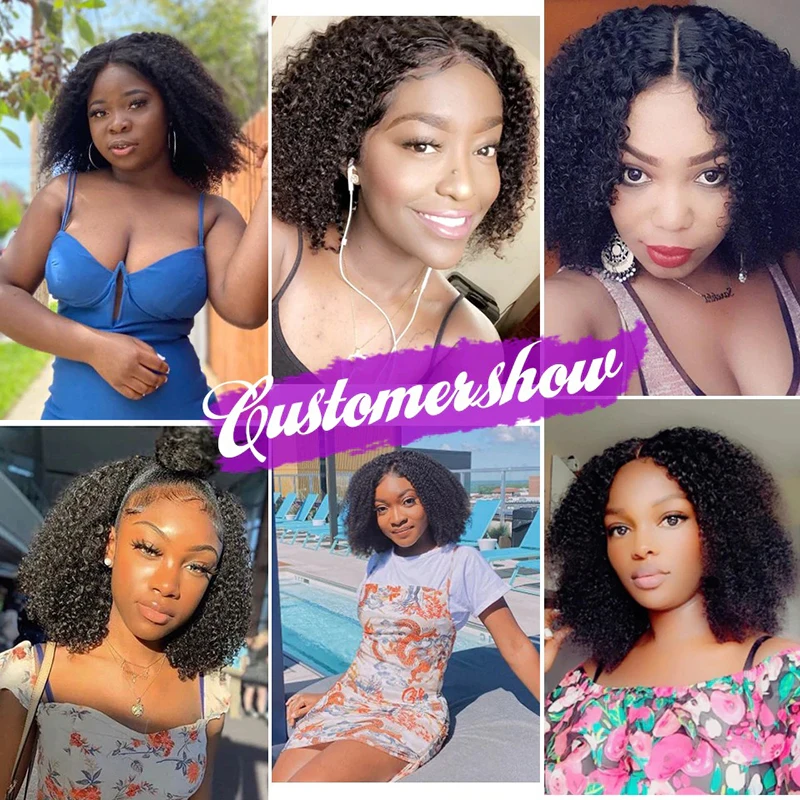 Transparent 200 Density Hd Lace Wig Mongolian Afro Kinky Curly Wig For Black Women Natural Afro Hair Wigs Human Hair Lace Front