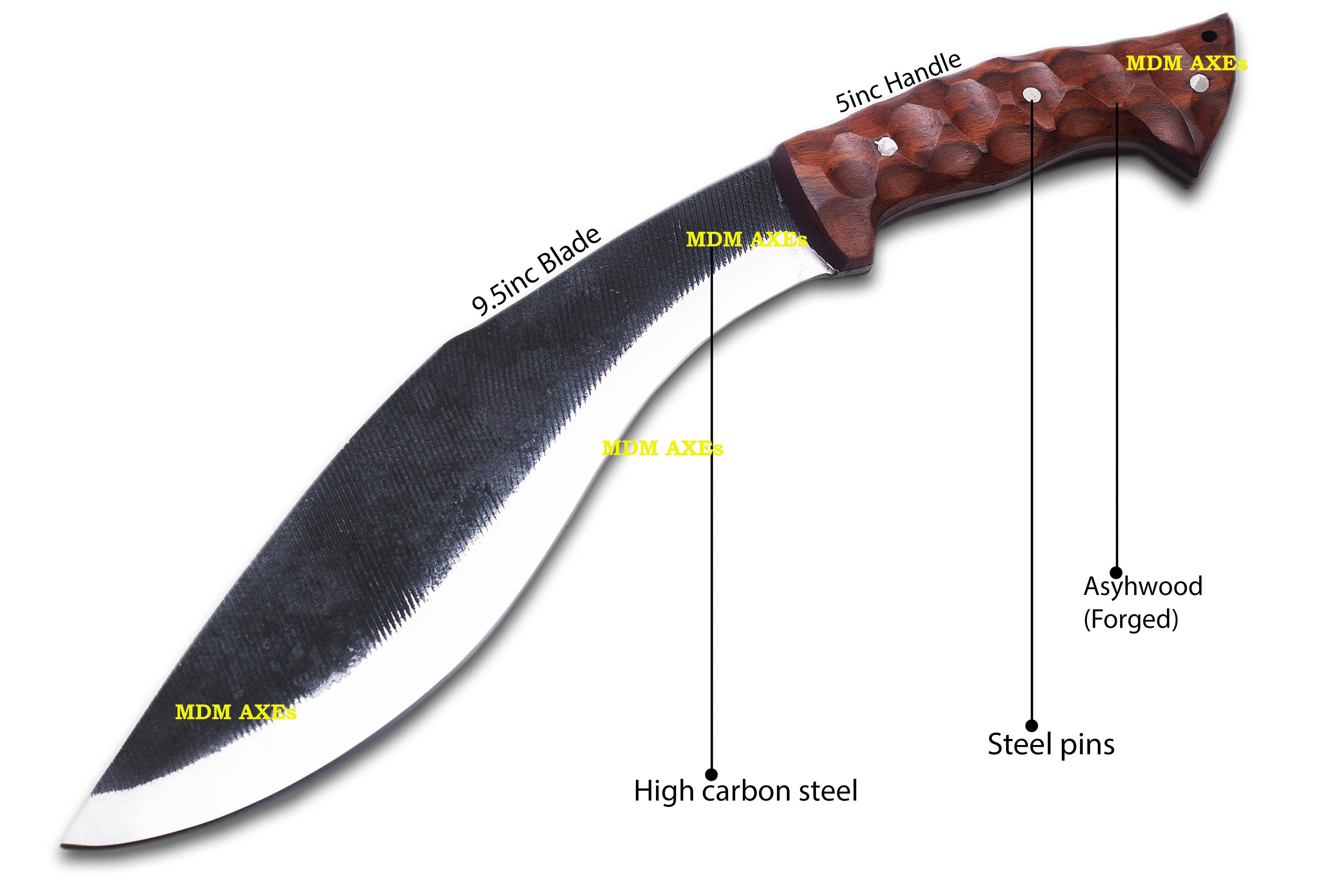 Custom Made Forged Steel High Carbon Steel Knife With Rose Wood & Leather Sheet, Knife Camping Hiking Survival Knife