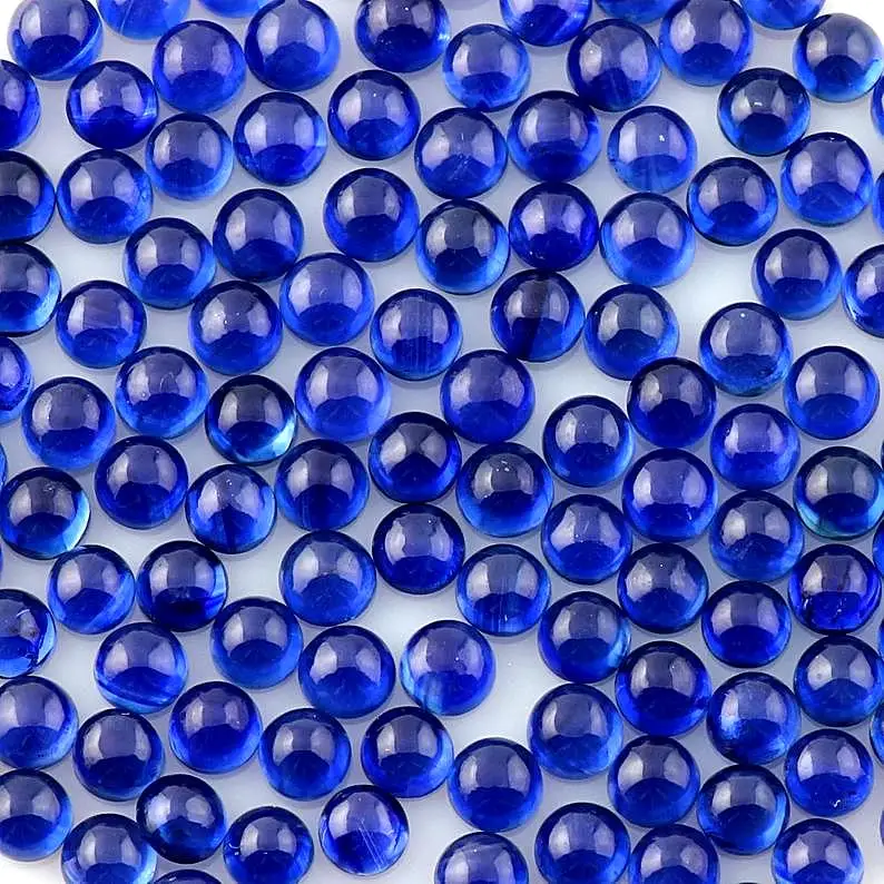 Natural Round Shape Smooth Blue Sapphire Loose Gemstone Polished Cabochon Making Jewelry wholesale price