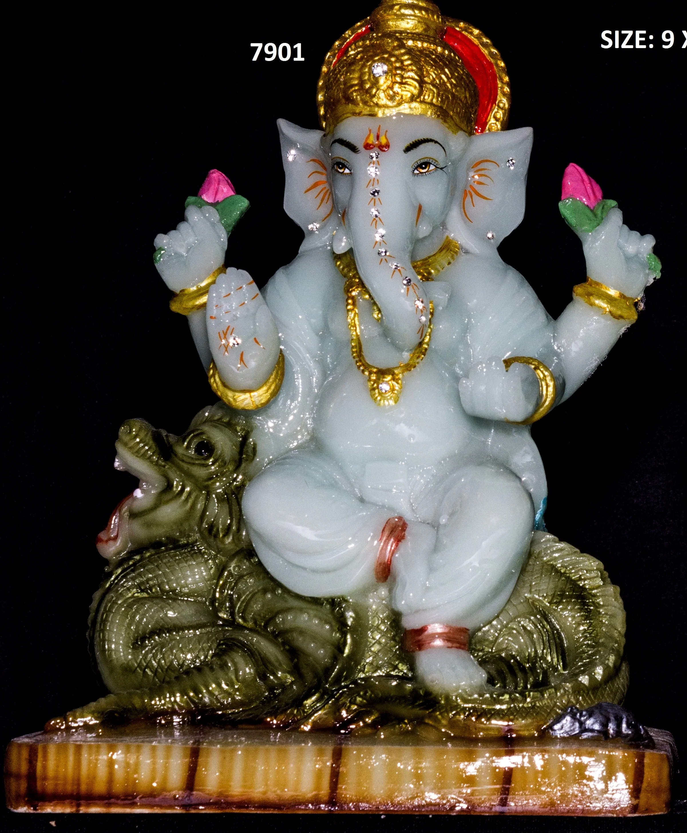 
Ganpati Idol Home Ganpati statue Ganpati statue in Polyresin and marble powder 