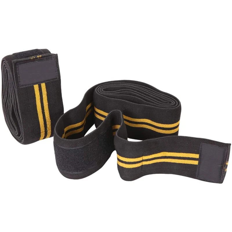 Wholesale Unisex Weightlifting Knee Wraps Custom Logo Elastic knee supports wraps For Power Lifting Adjustable Knee Pad for gym