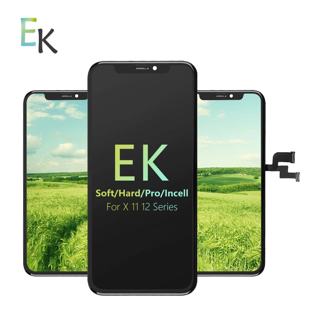 ЖК-дисплей Incell EK с мягким жестким OLED-экраном для iPhone X XR XS Max 11 Pro 12 Mini сенсорный ЖК-экран в