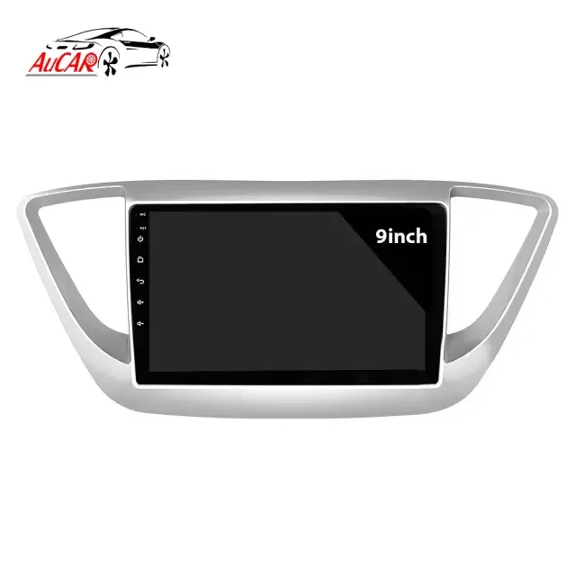 Aucar 9 Touch Screen Stereo Android 10 Car Multimedia DVD Player GPS Navigation Auto Radio For Hyundai Solaris 2 Verna 2016-2018
