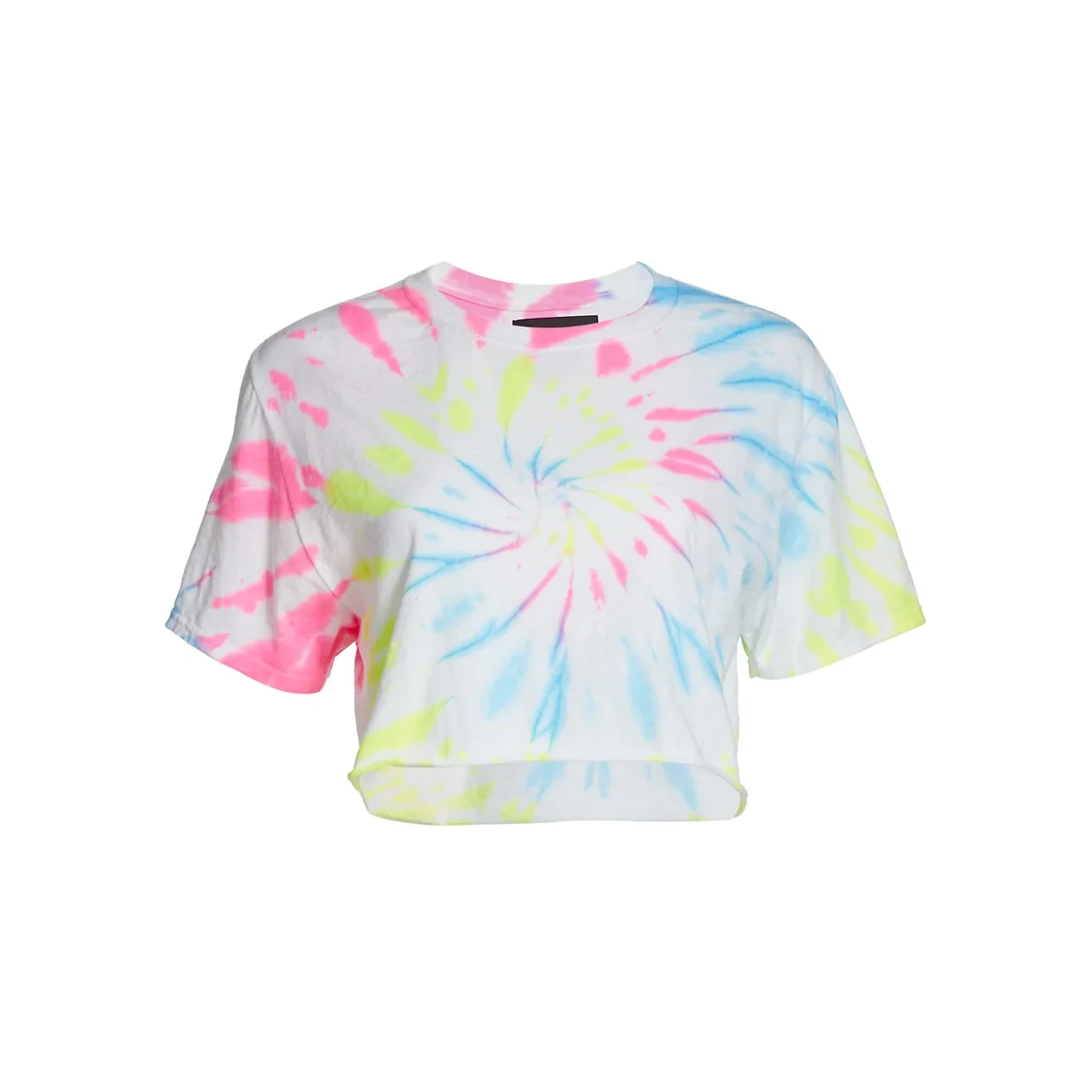 
Women Slim Fit Multi Color Crop Tee Neon Tie-Dyed Cropped Tee 