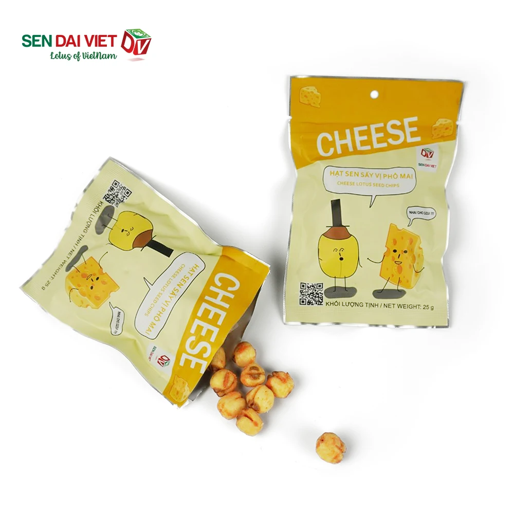 OEM Service Hawthorn Berry Snack Food Lotus Seeds chips Cheese Flavor Tasty Fried Seeds Bag  from Vietnam