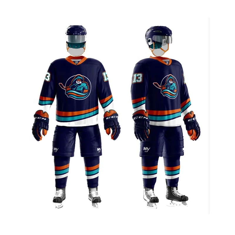 
Men CUSTOM Hot Selling Sublimation 100% Polyester Ice Hockey Jersey OEM Hockey Jersey Hockey uniform 