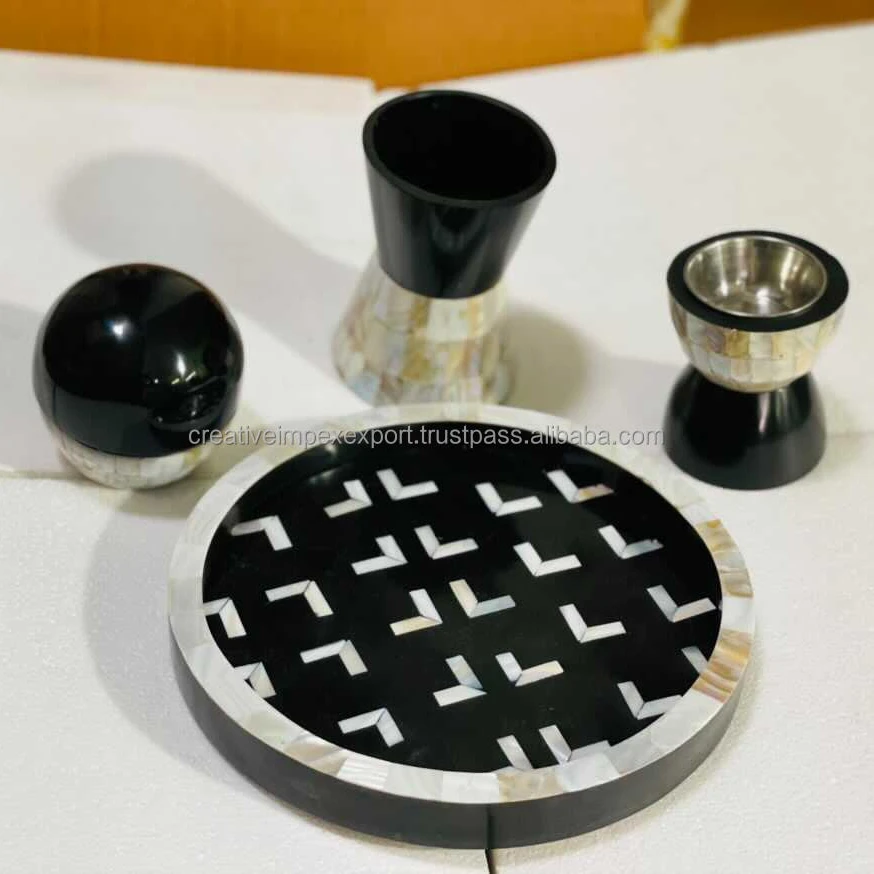  Роскошный Стильный Уникальный Набор подносов ручной работы из перламутра и смолы коробка для цветочных Горшков благовоний горшок цветов с горелкой