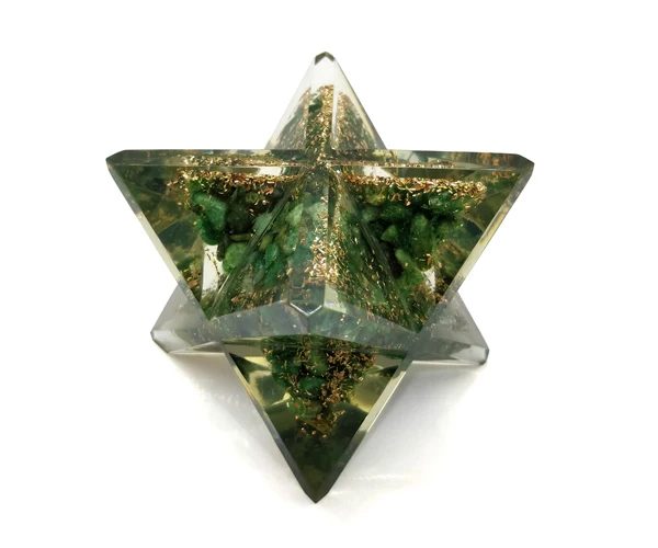 Handmade Orgone Merkaba Star : Wholesale Green Aventurine Orgone Merkaba Stars For Sale