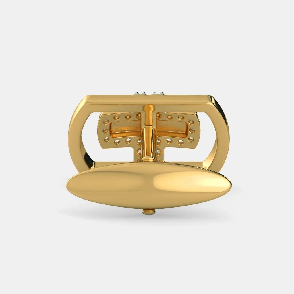 18k Gold Plated Round Diamond Cufflinks For Men White Lab Grown Diamond Men Accessories Best Anniversary Gift For Him by Ritzin