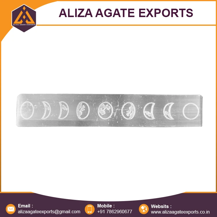 Селенитовая кристаллическая гравированная Лунная фаза зарядная линейка пластина целебная селенитовая от производителя