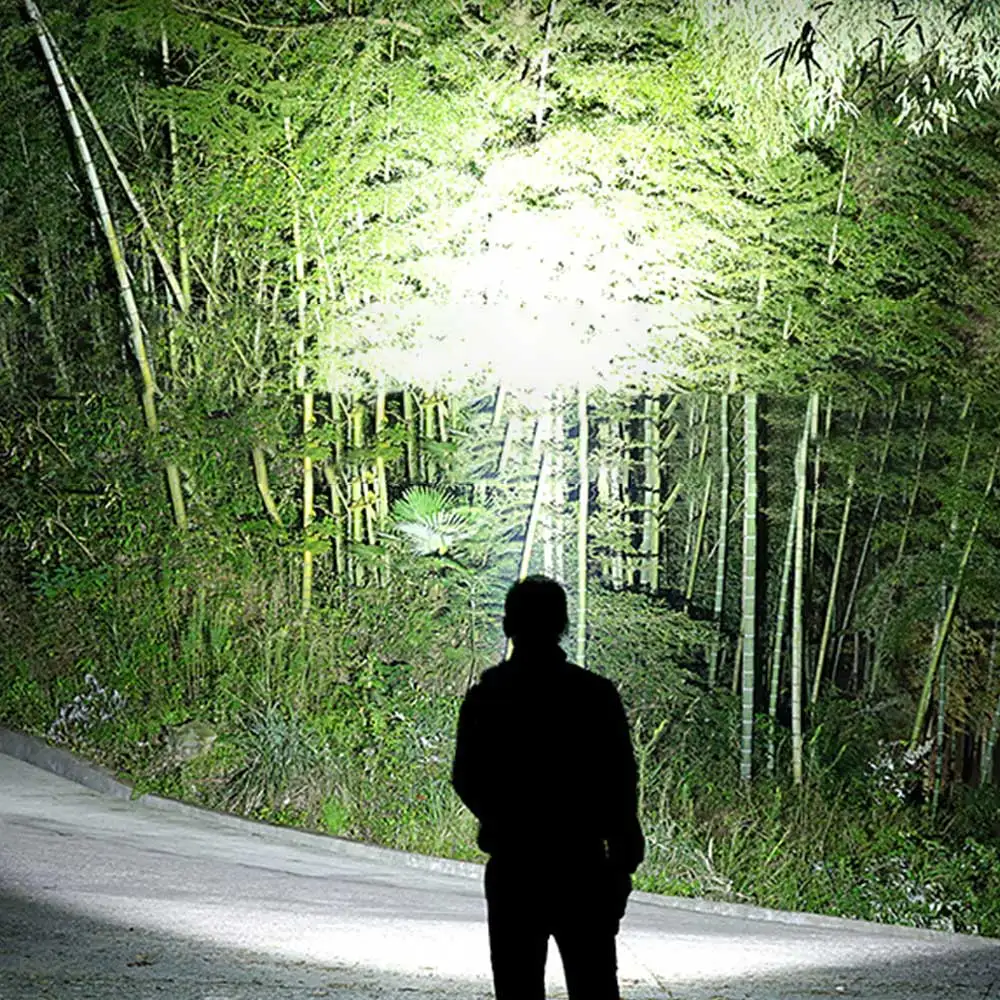 New P50 Strong Light 26650 Battery Flashlight Outdoor Lighting Electric Display USB Rechargeable Telescopic Flashlight