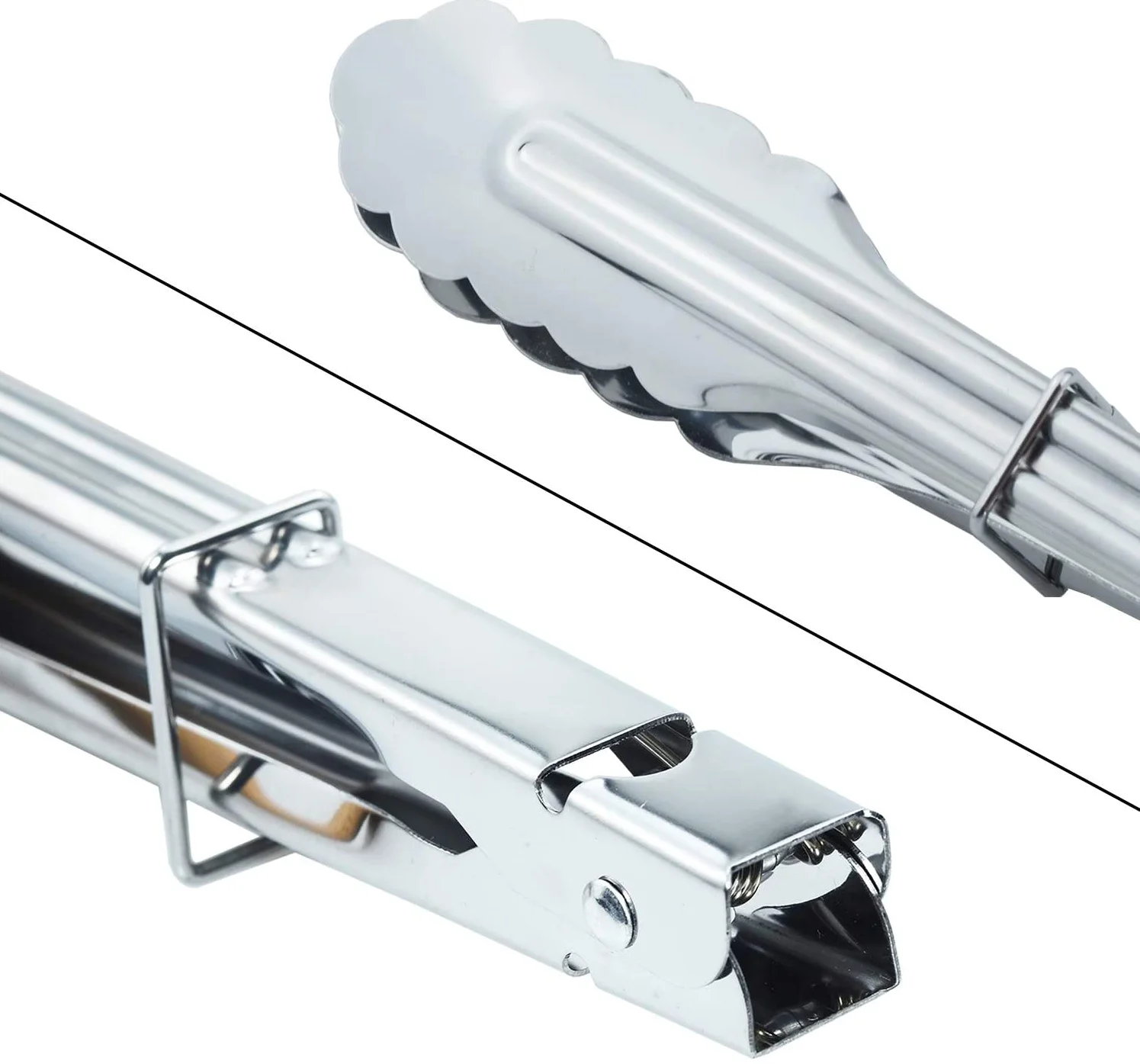 set of 3 stainless steel kitchen tongs set metal cooking tongs for barbecue cooking salad grilling frying and serving