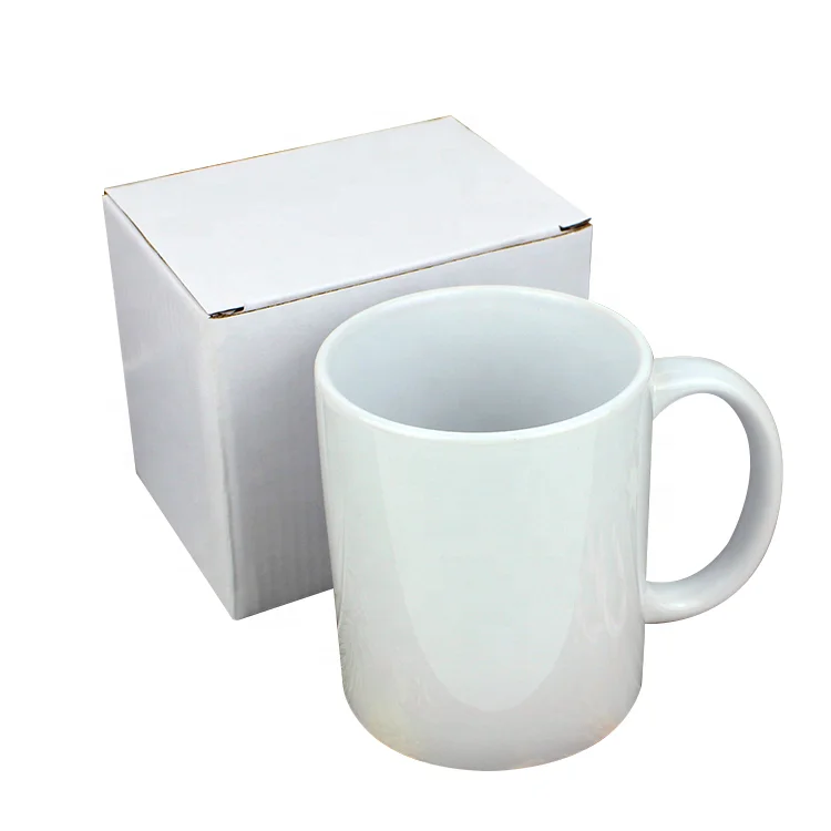 Customized 11oz white coated polymer sublimation thermo mugs