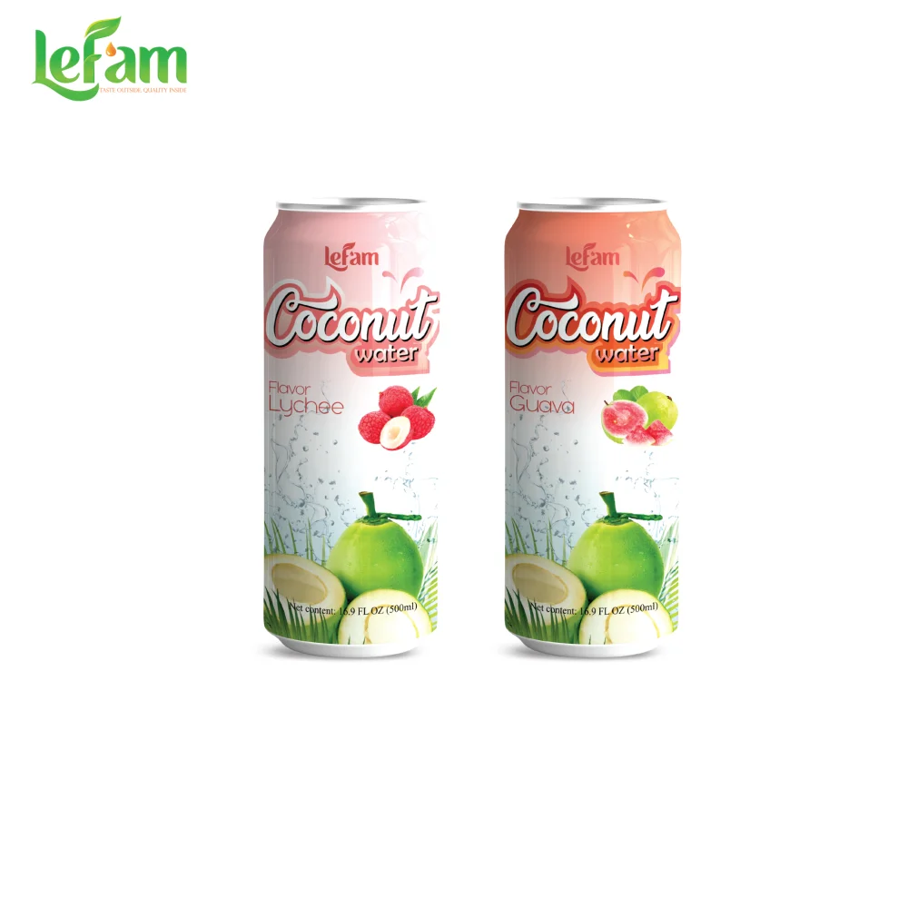 500 мл натуральная свежая без консервантов кокосовая вода фруктовый аромат бесплатный дизайн Instan с низким содержанием углерода оптовая продажа 16 9 унций напитков LEFAM