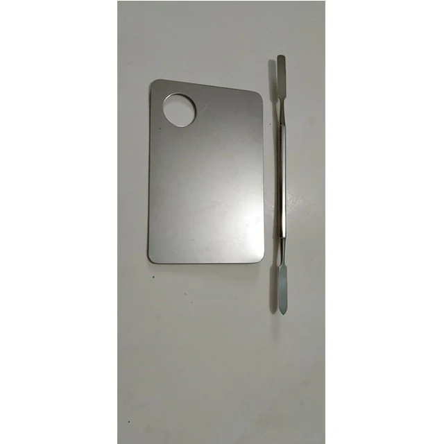 Wholesale Empty Eyeshadow Palette Contour Stainless Steel Custom Cosmetic Mixing Makeup Palette with Spatula
