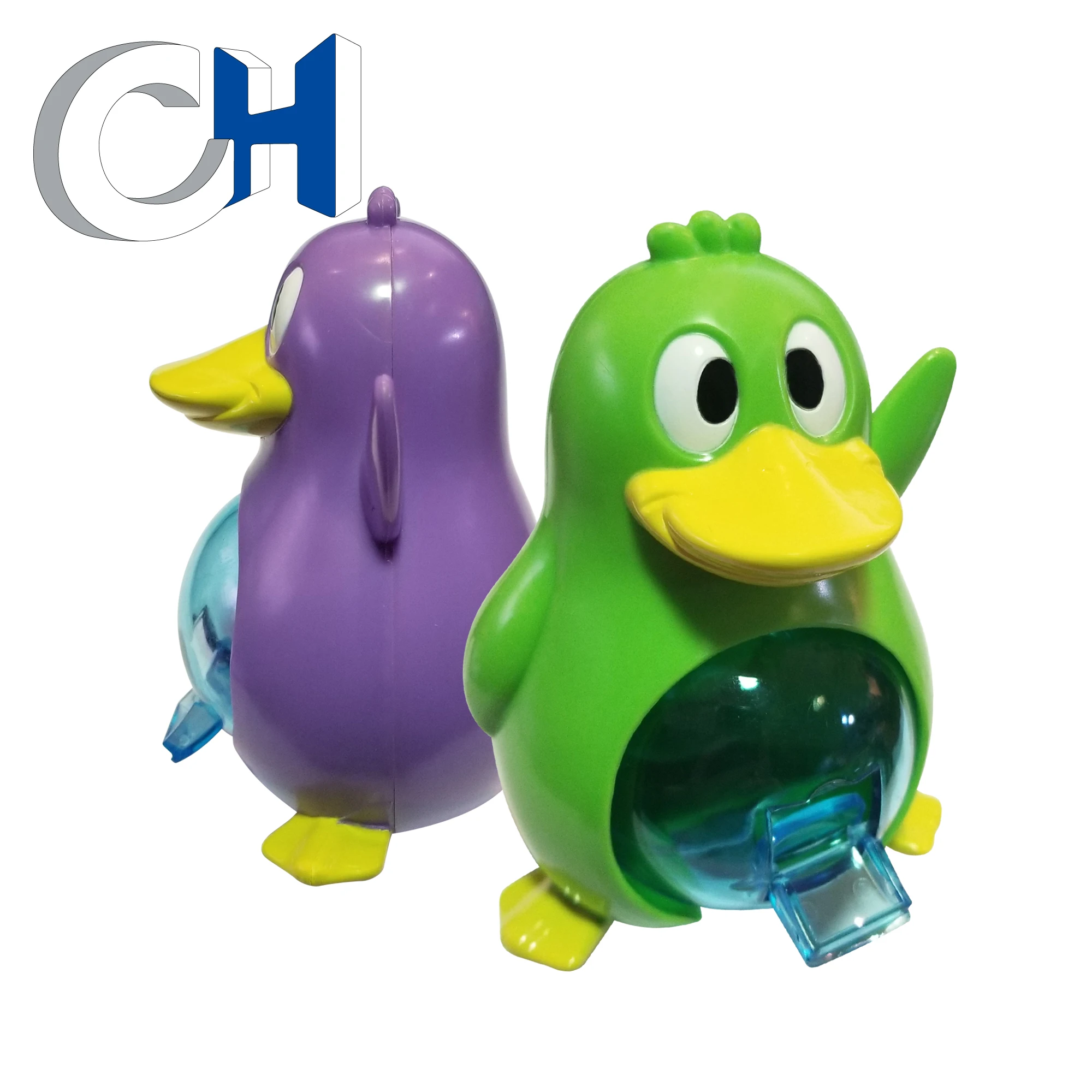 Customized Creative Colored Transparent Plastic animal penguin candy toy