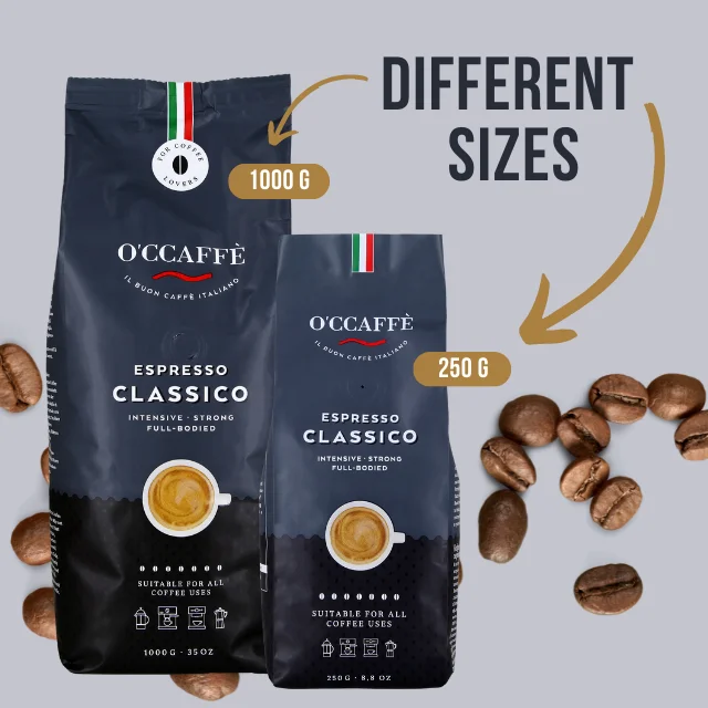 Best Quality Occaffe 80% Robusta 20% Arabica Classic Italian Espresso Coffee Beans For Moka Pot