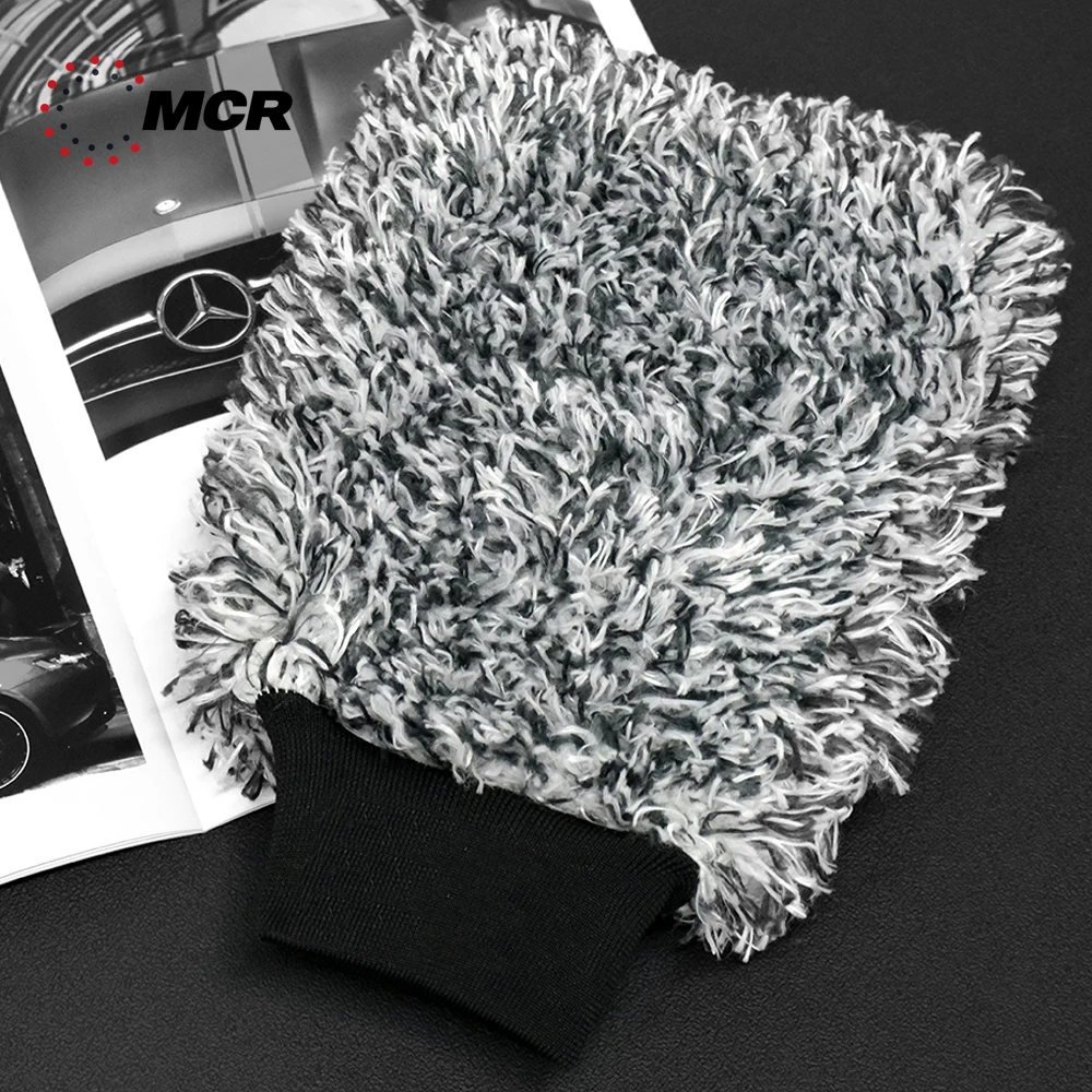 MADE IN KOREA Microfiber Deluxe CAR WASH MITT - Long Pile/SCRATCH FREE/20mm high pile/cleaning microfibre
