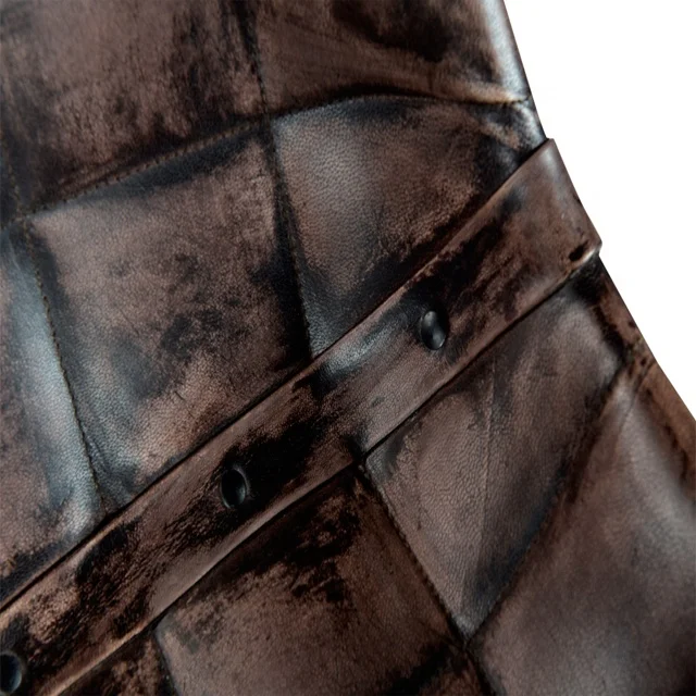 VINTAGE INDUSTRIAL ANTIQUE DURABLE LEATHER UPHOLSTERED DINING METAL CAFE CHAIR