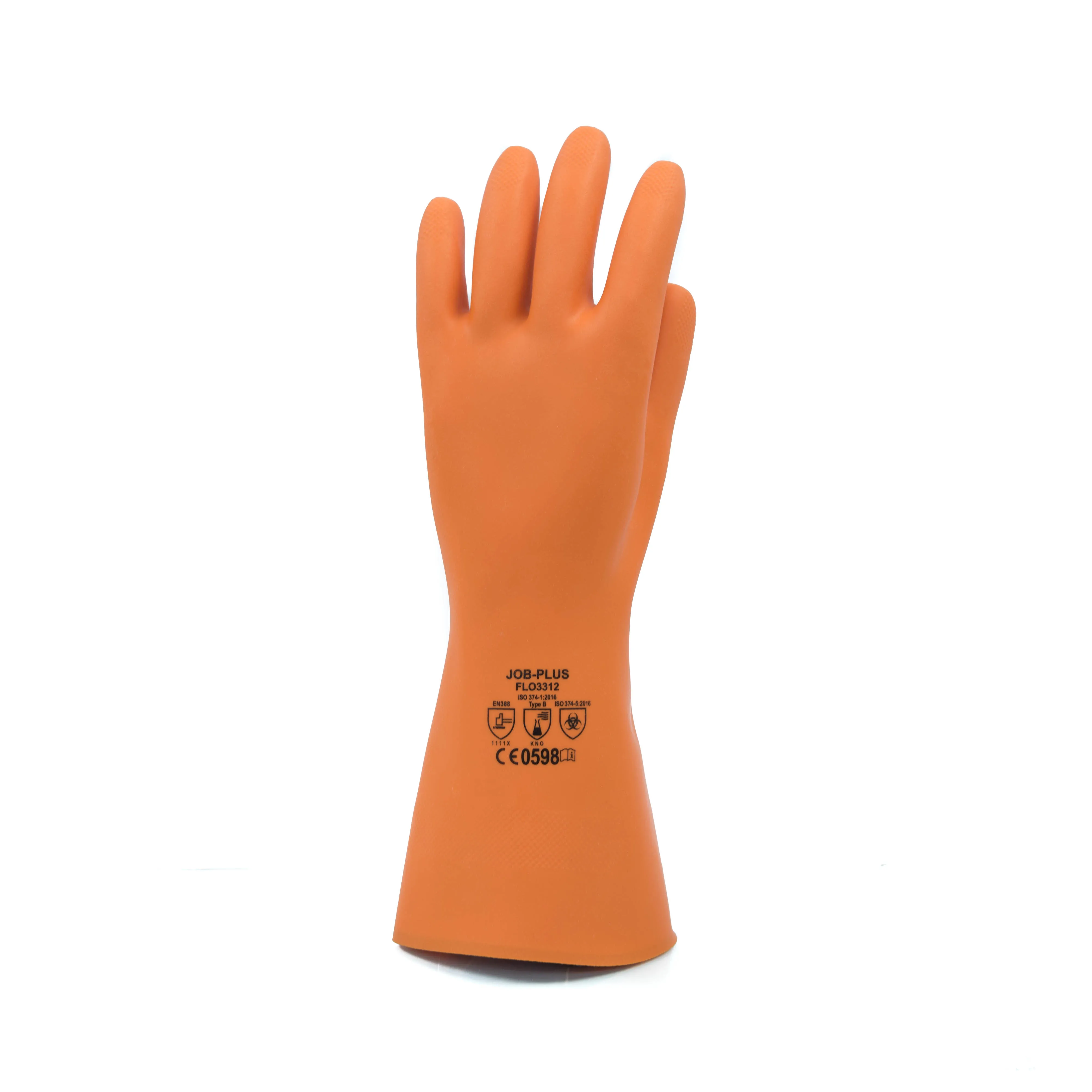 Ergonomic Malaysia produced thick orange dish washing gloves anti abrasion anti slip for assembly protection work gloves