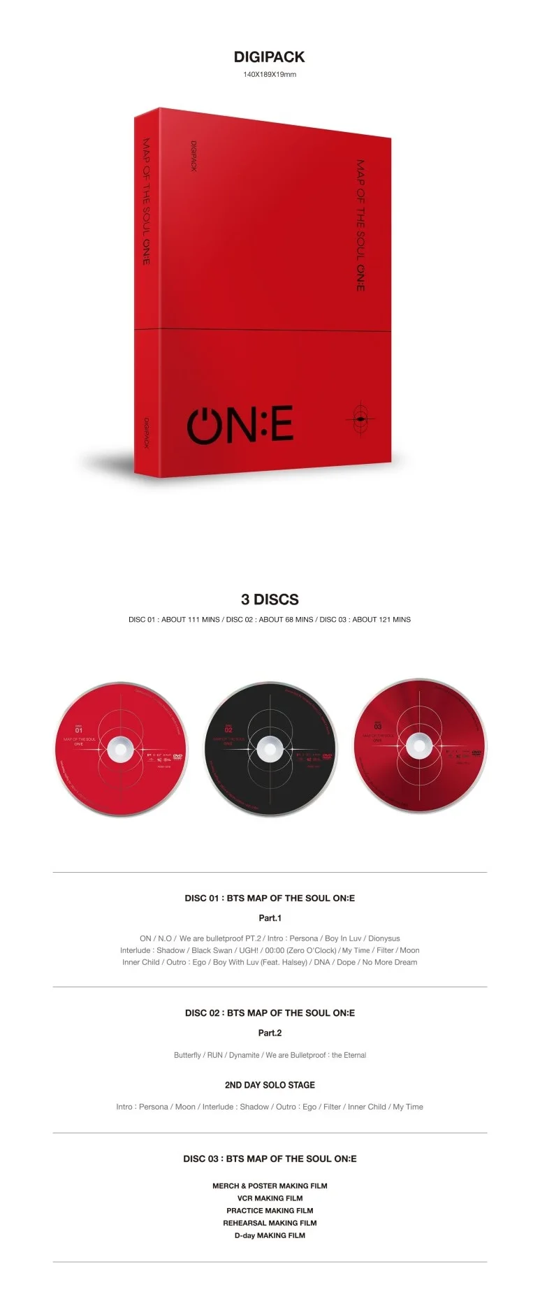  [Официальный Kpop] BTS карта души ON:E DVD Blu-Ray