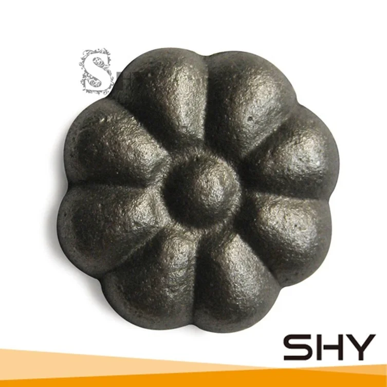 Cast Wrought Iron Flower Ornaments For Fence, Gate and Stairs Decoration | Forged Metal Ornamental Decorative Flower