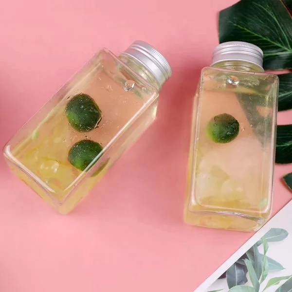 hot sale PET beverage square bottle 300ml, 500ml,600ml