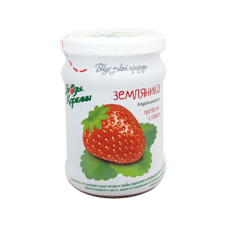 Great quality organic strawberry jam in glass jars, fruit jam from manufacturer