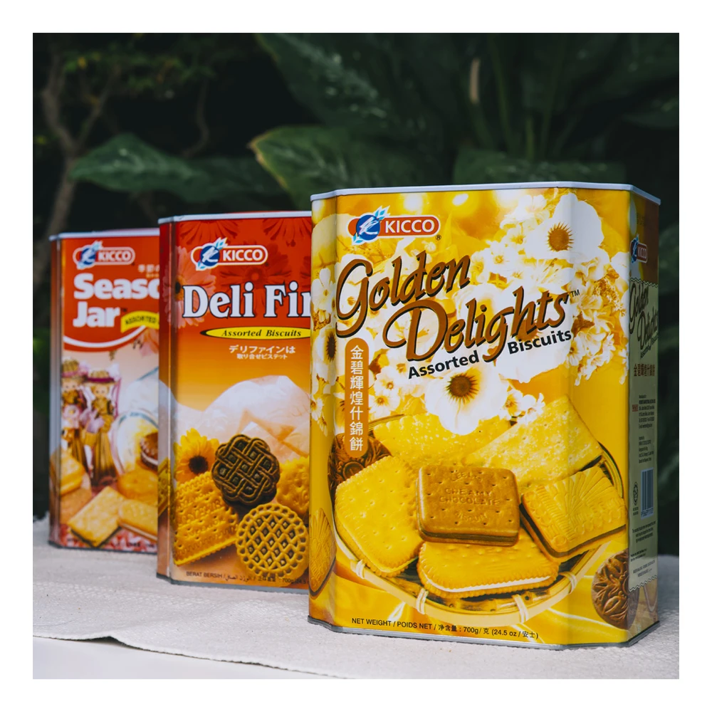 Chocolate/ Lemon/ Milk/ Coffee/ Plain Assorted Cream Crackers Biscuit Tin