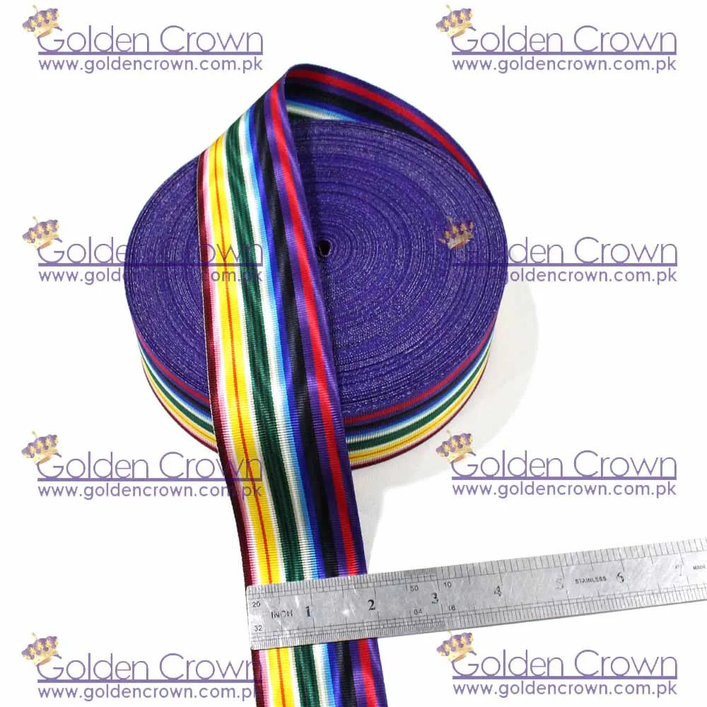 Радужная муаровая полосатая корсажная лента | Поставщик масонской ленты